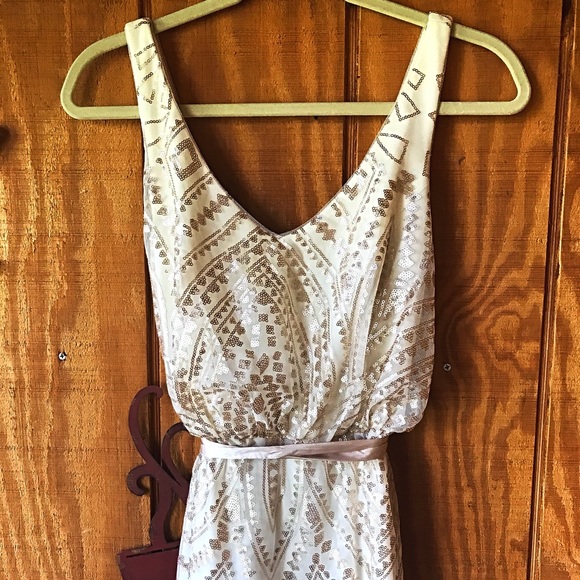 Gold Sequined Bridesmaid Dress - Picture 3 of 8